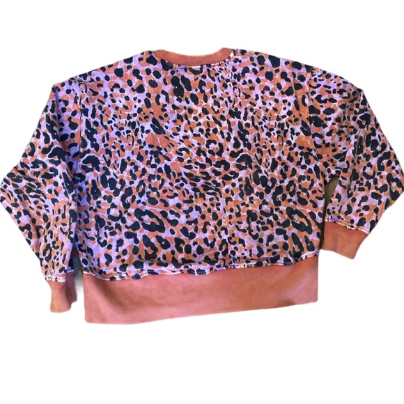 JoyLab French Terry Orange & Purple Acid Wash Crewneck Pullover Sweatshirt Sz M - Picture 2 of 16